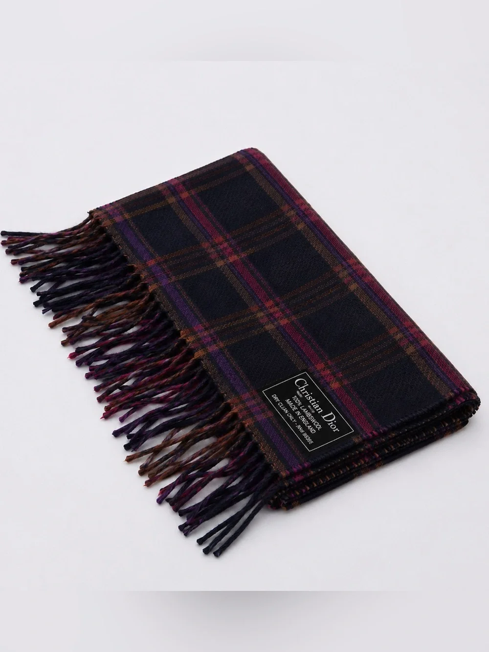 Dior lambswool plaid scarf